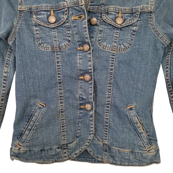 Putumayo Womens Denim Jean Jacket Size Small Blue Retro 90s - Picture 8 of 12